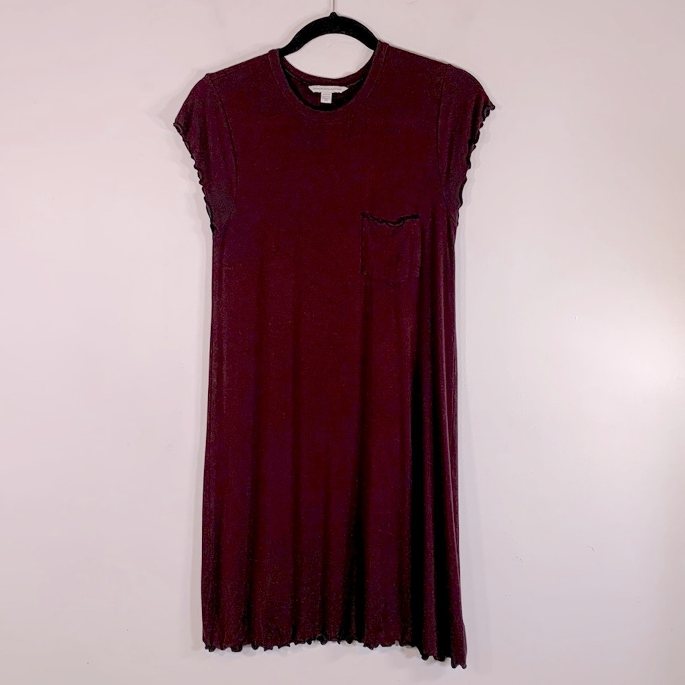 American Eagle Outfitters Casual Pullover Cap Sleeve Women’s Size M Maroon Dress